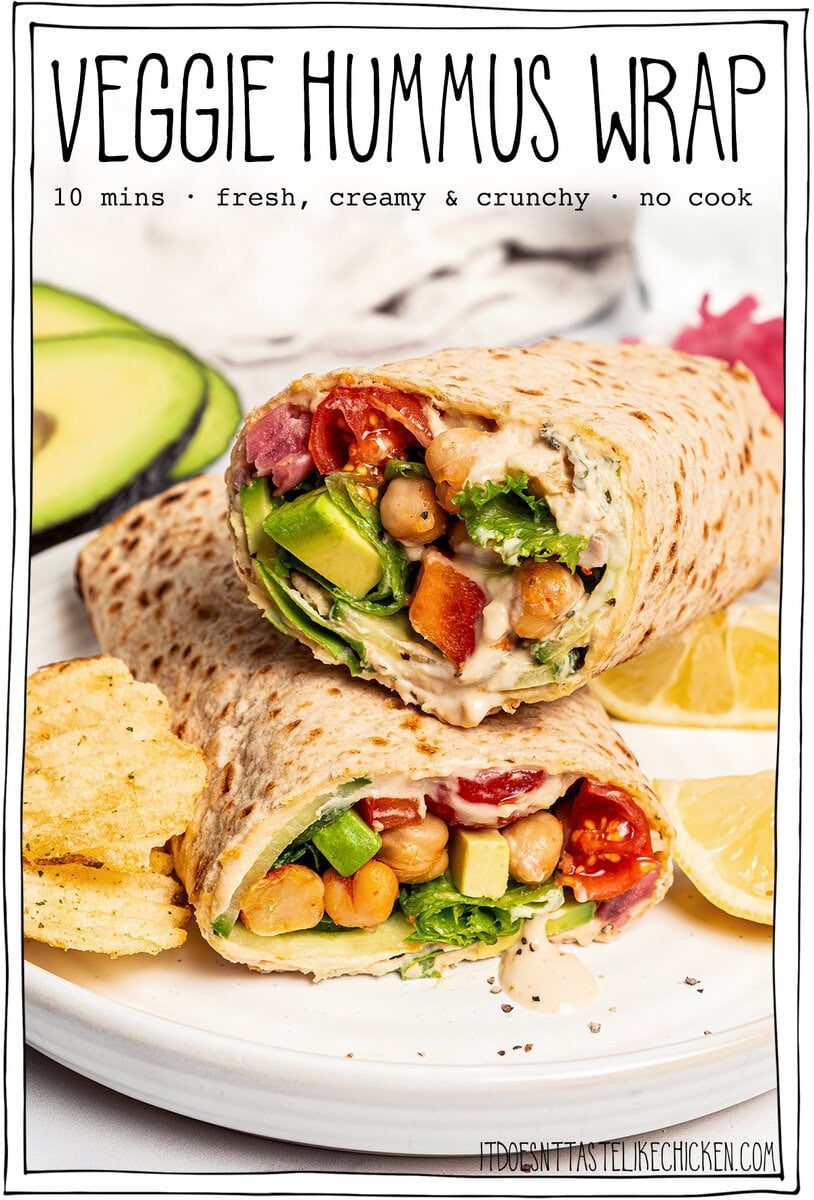 Veggie Wrap with Hummus (Easy, Healthy & Delicious!)