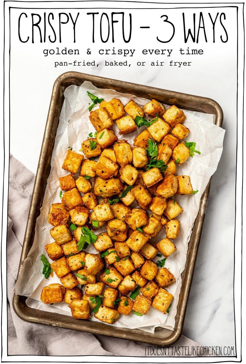 Crispy Tofu (Pan-Fried, Baked & Air Fryer!)