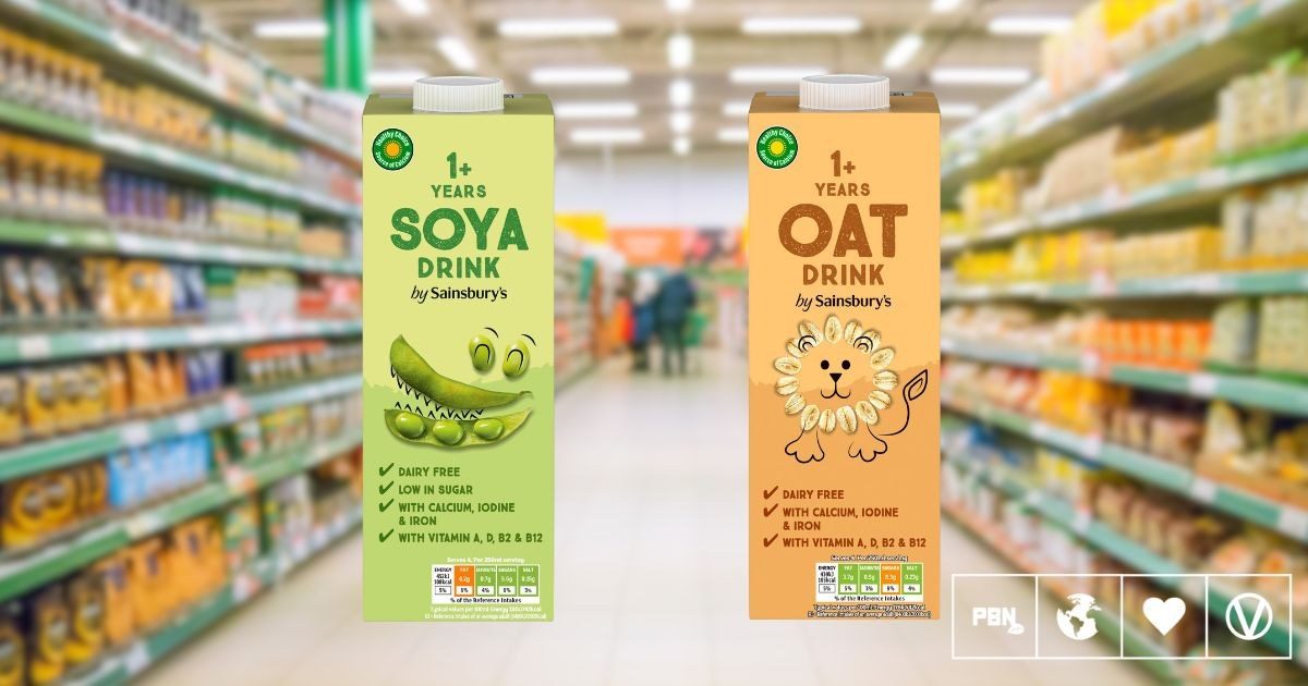 Sainsbury's launches fortified vegan milk range for young children